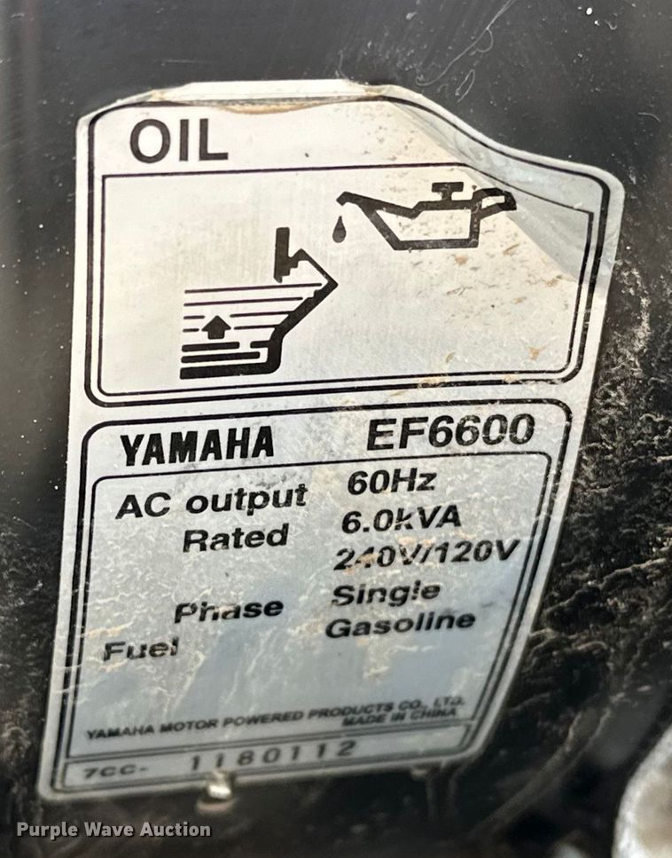 image for item EG1617 Yamaha EF6600DE generator