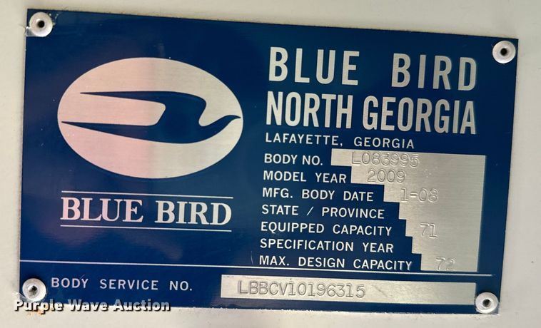 image for item EG1656 2009 Blue Bird  school bus