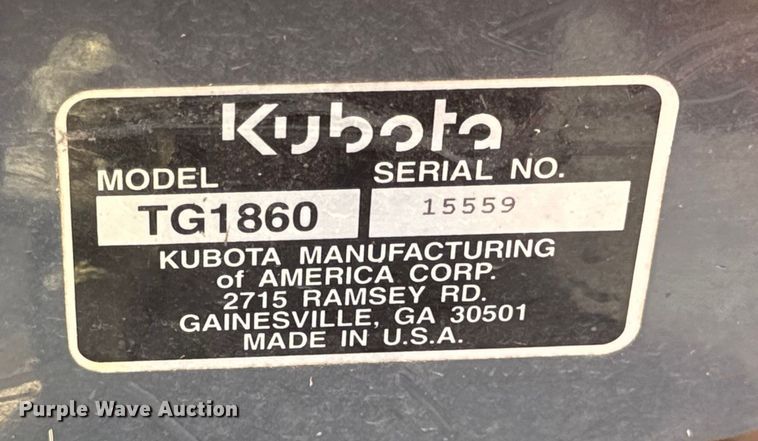 image for item EH6962 Kubota TG1860 lawn mower