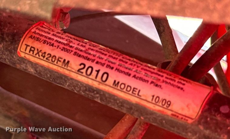 image for item EI4003 2010 Honda TRX420FM ATV