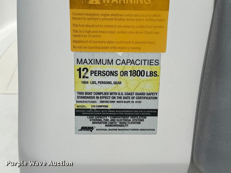 image for item EJ4340 2004 Ebbtide Campione boat