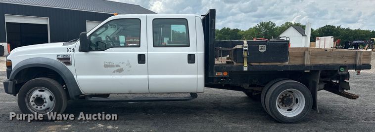 image for item EJ4382 2009 Ford F450 Super Duty Crew Cab flatbed truck