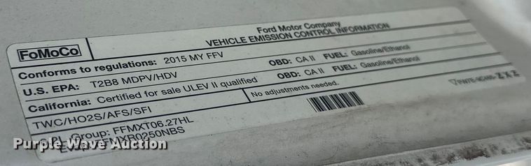 image for item EJ4383 2015 Ford  F250 Super Duty SuperCab pickup truck