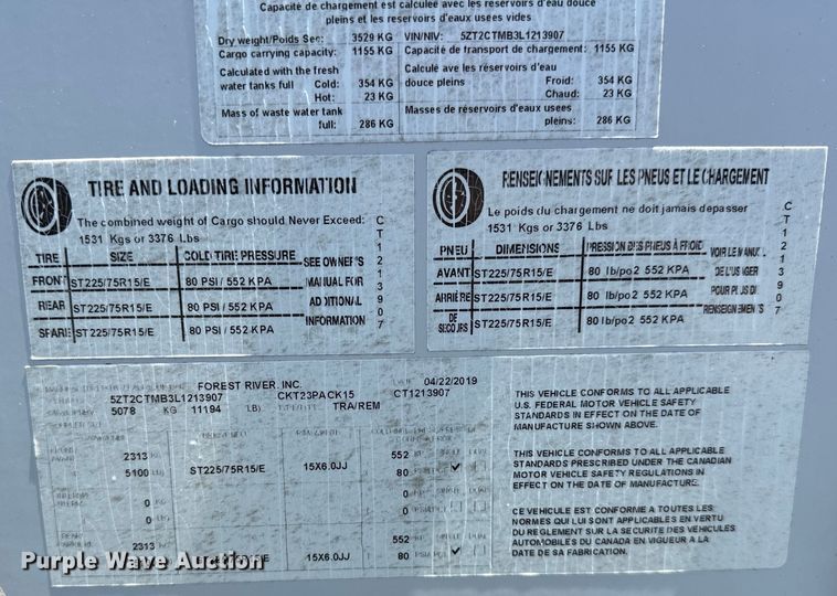 image for item EJ4388 2020 Forrest River  Cherokee Wolf Pack  camper