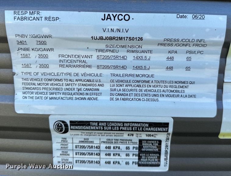 image for item EJ4391 2021 Jayco  284BHS camper