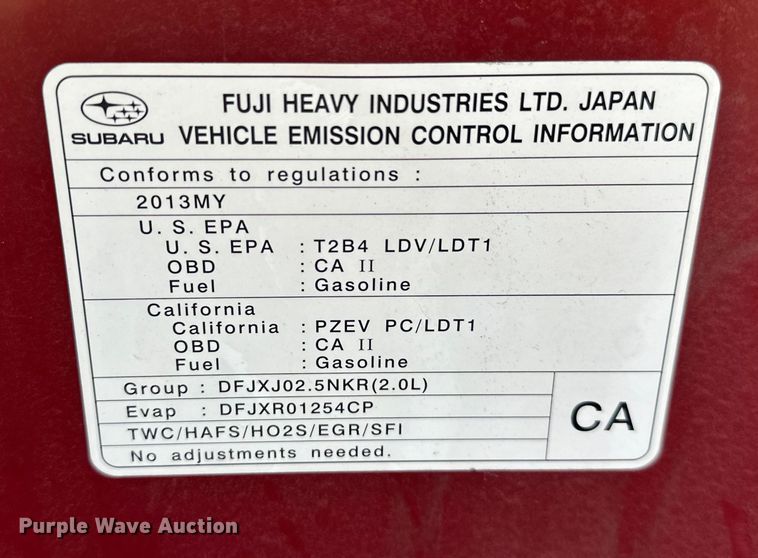 image for item EJ4394 2013 Subaru XV Crosstrek SUV