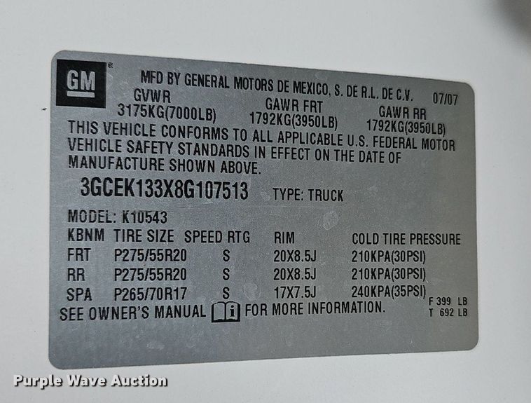 image for item EJ5688 2008 Chevrolet Silverado 1500 Crew Cab pickup truck