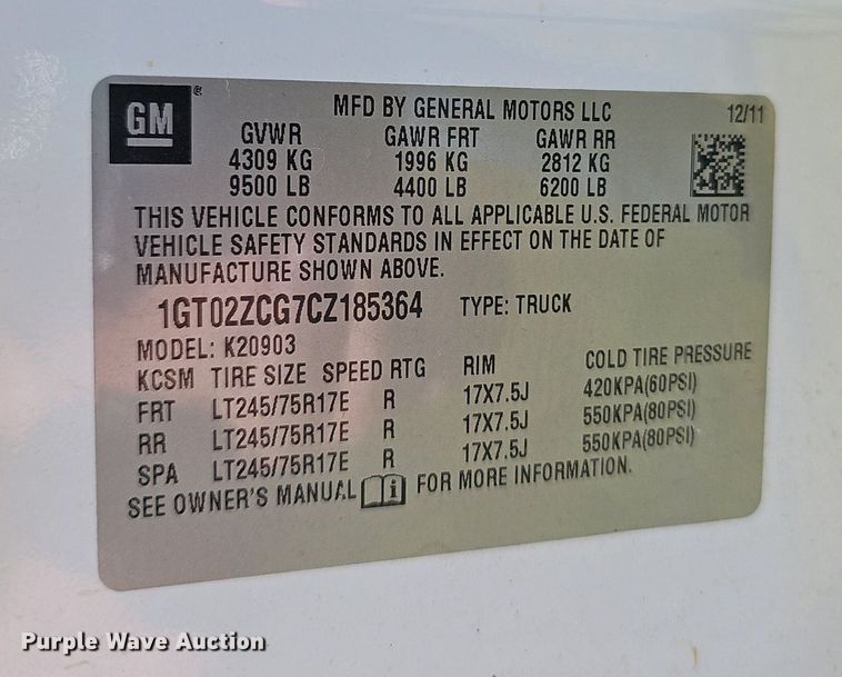 image for item EJ5715 2012 GMC Sierra 2500HD pickup truck