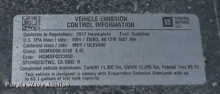 image for item EJ6960 2017 Chevrolet Silverado 3500HD flatbed pickup truck