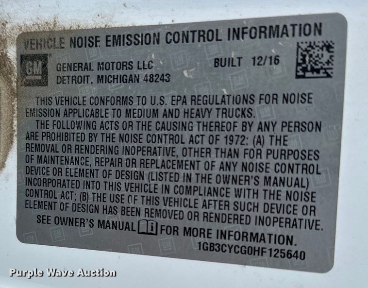 image for item EJ6960 2017 Chevrolet Silverado 3500HD flatbed pickup truck