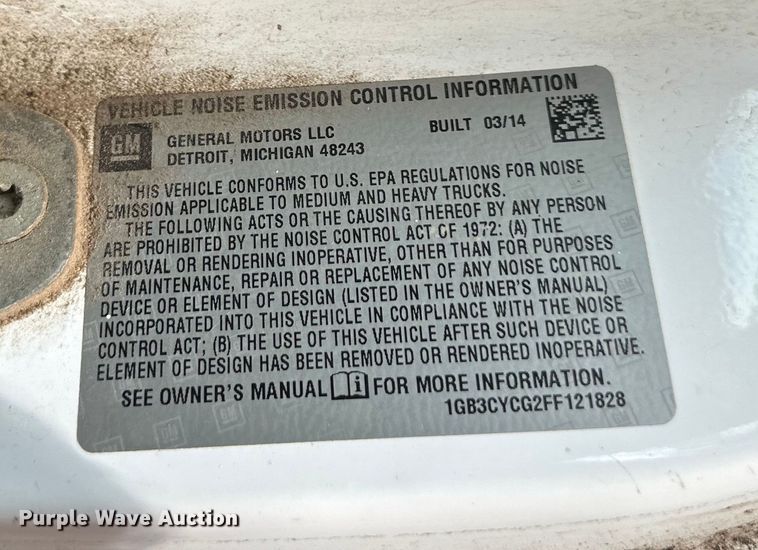 image for item EJ6962 2015 Chevrolet  Silverado 3500HD flatbed pickup truck