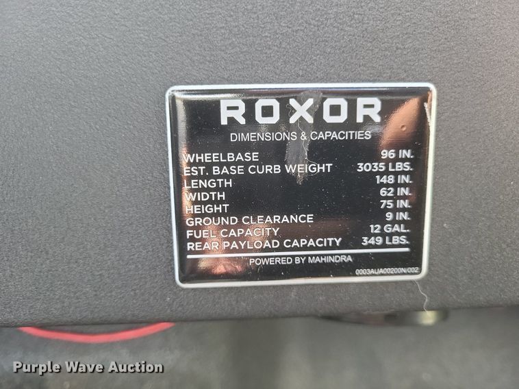 image for item EJ8007 2019 Mahindra  Roxor utility vehicle