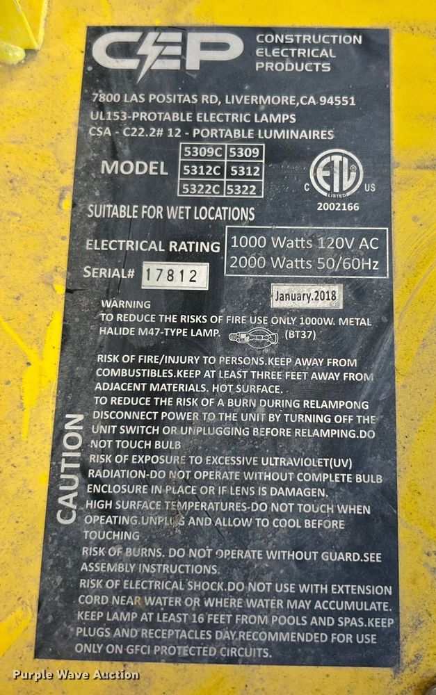 image for item EK4814 (3) CEP 5322 lights