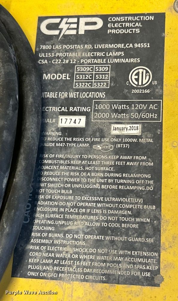 image for item EK4814 (3) CEP 5322 lights