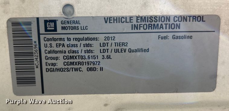 image for item EK4817 2012 Chevrolet  Traverse LTZ SUV