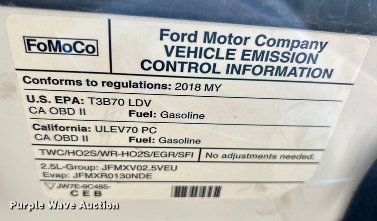 image for item EK4818 2018 Ford Fusion SE 