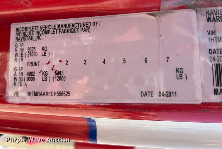 image for item EK4821 2012 International  Dura Star 4400 ambulance