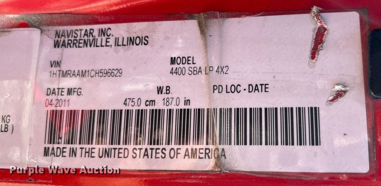 image for item EK4821 2012 International  Dura Star 4400 ambulance