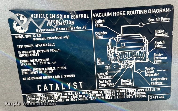 image for item EK4822 2004 BMW X3 3.0i SUV