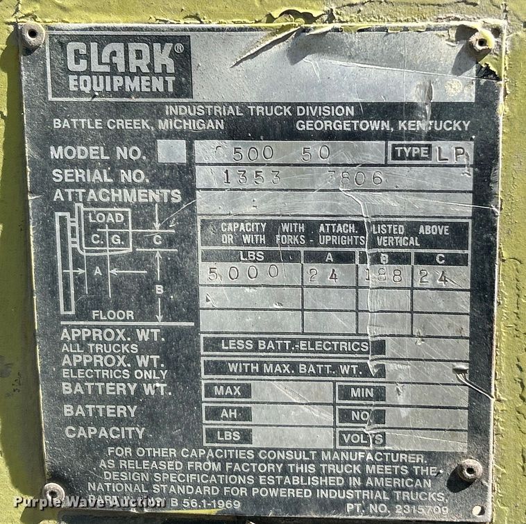 image for item EK4861 Clark forklift