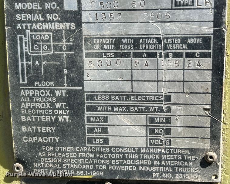image for item EK4861 Clark forklift