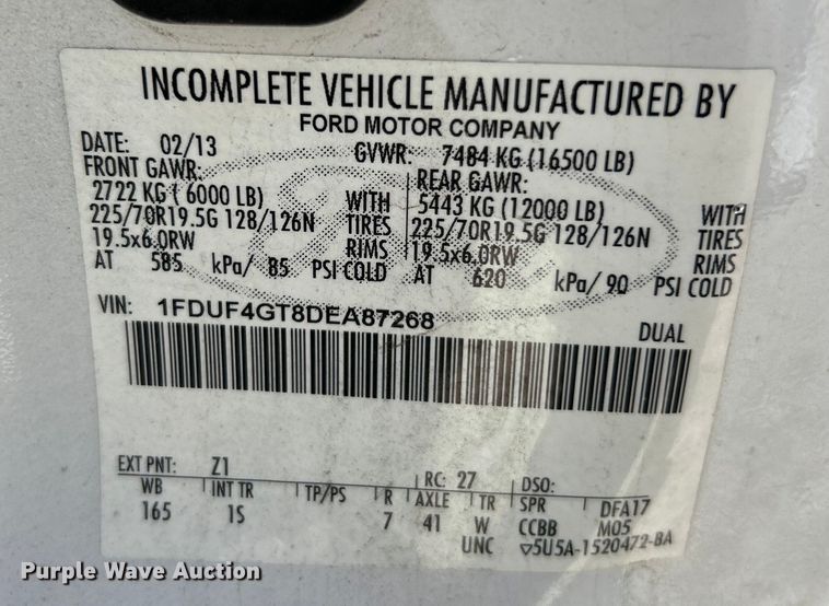 image for item EK4878 2013 Ford F450 Super Duty XL utility / service truck