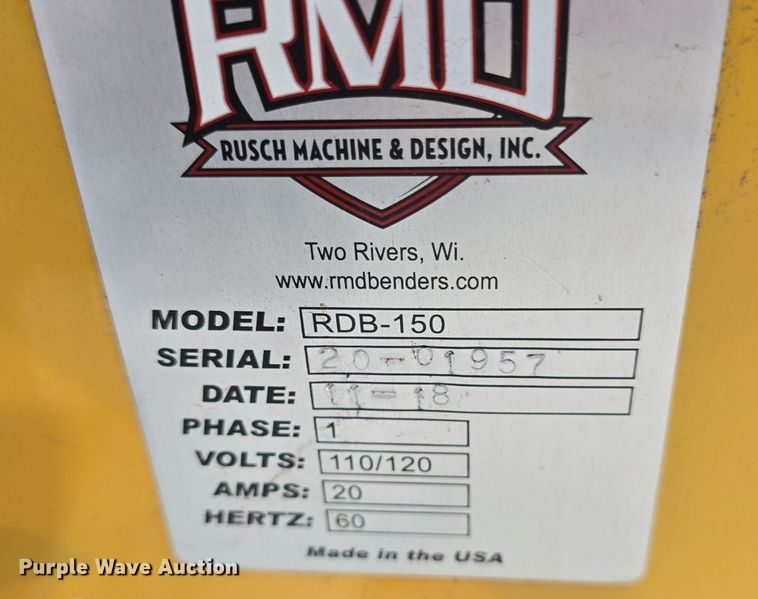 image for item EK6122 2018 Baileigh RDB150 tube bender