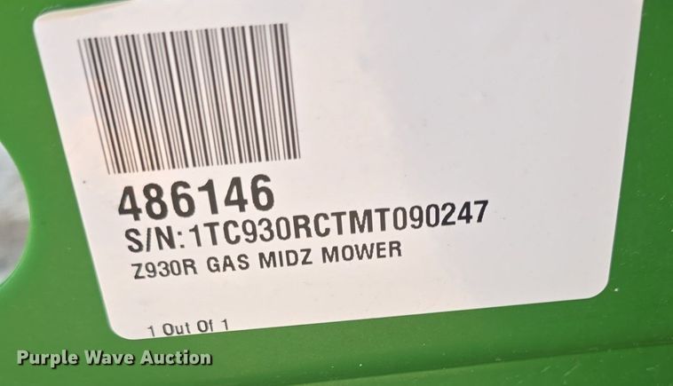 image for item EK6131 2021 John Deere Z930R ZTR lawn mower