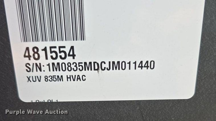 image for item EK6132 2018 John Deere XUV835M utility vehicle