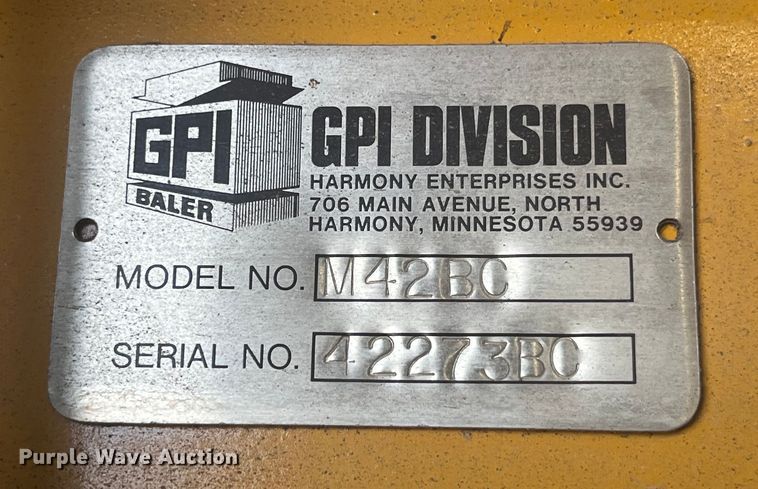 image for item EK8703 GPI M42BC cardboard baler 