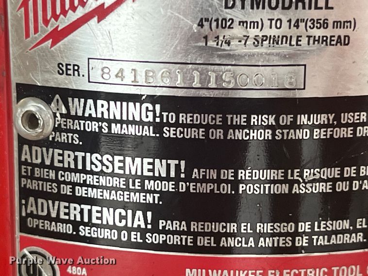 image for item EK8732 Milwaukee  Dymodrill core drill