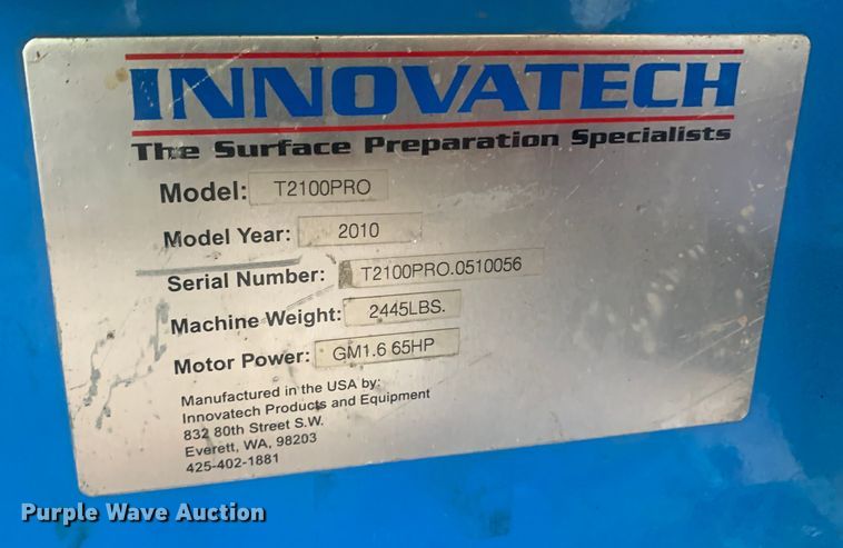 image for item JT9822 2010 Innovatech T2100PRO floor scraper