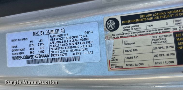 image for item LR9332 2013 Smart 