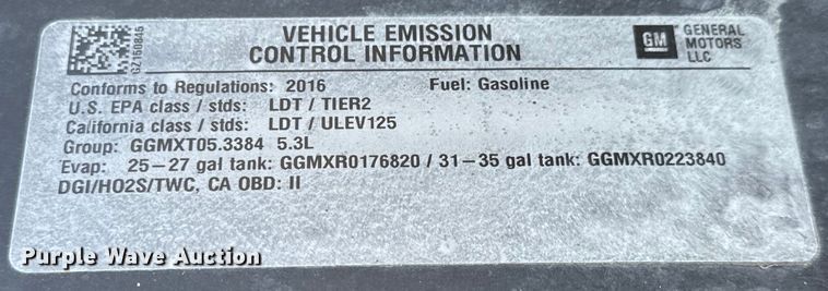 image for item MU9826 2016 Chevrolet  Silverado 1500 pickup truck