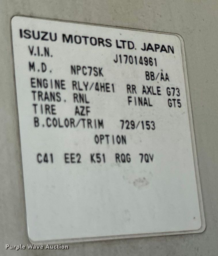 image for item MU9849 2001 Chevrolet  W4500 box truck