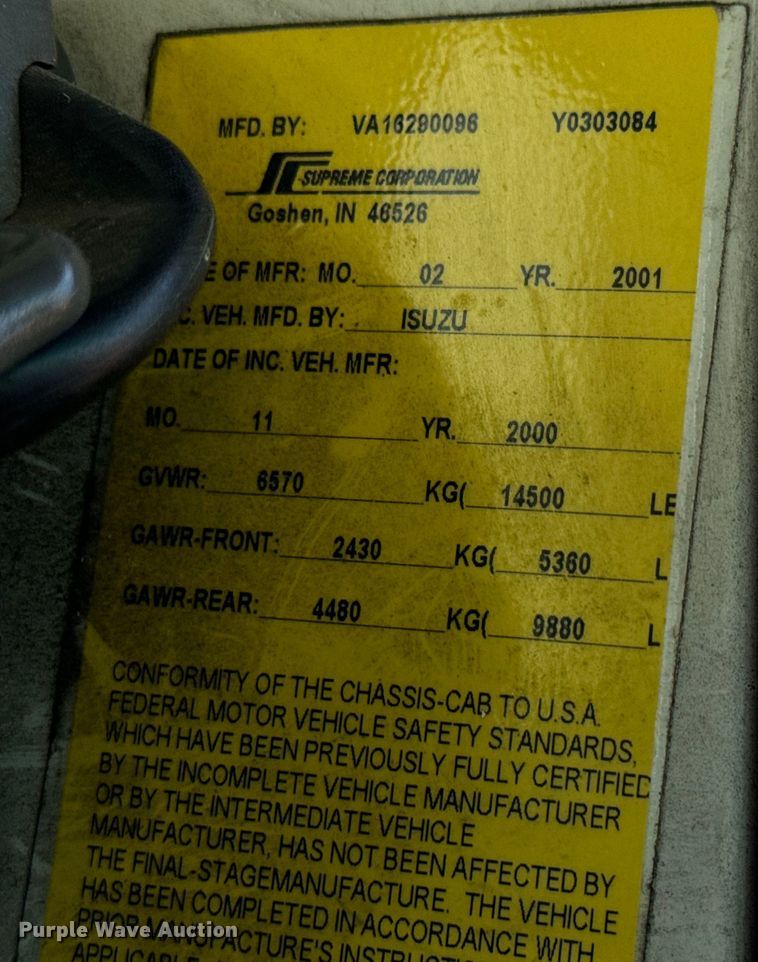 image for item MU9849 2001 Chevrolet  W4500 box truck