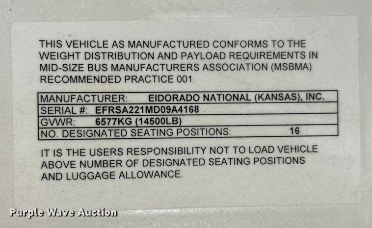 image for item MU9856 2014 Eldorado Aerotech Ford 220 shuttle bus
