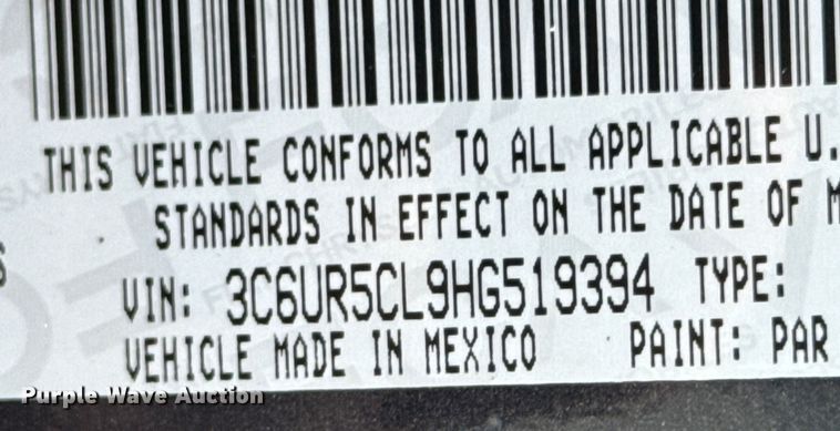 image for item ND9318 2017 Dodge Ram 2500 HD Crew Cab pickup truck