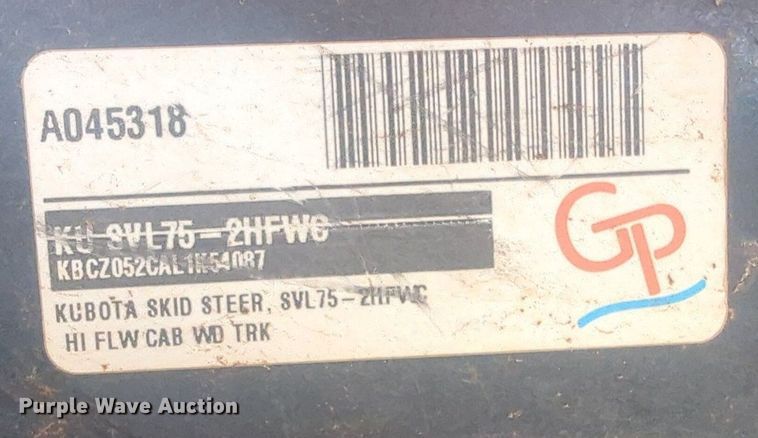 image for item NG9935 2020 Kubota SVL75-2 tracked skid steer loader