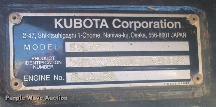 image for item NG9935 2020 Kubota SVL75-2 tracked skid steer loader