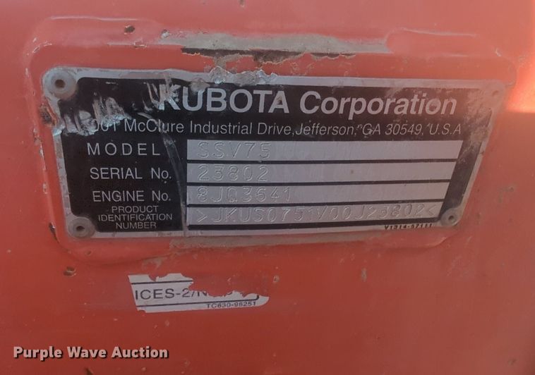 image for item NG9937 2019 Kubota SSV75 skid steer loader