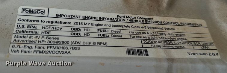 image for item NQ9624 2015 Ford F550 Super Duty bucket truck