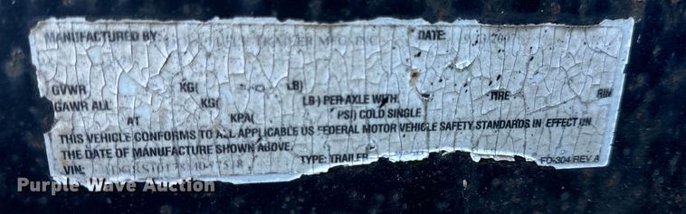 image for item OF9701 2008 Doolittle  8210 tilt deck utility trailer