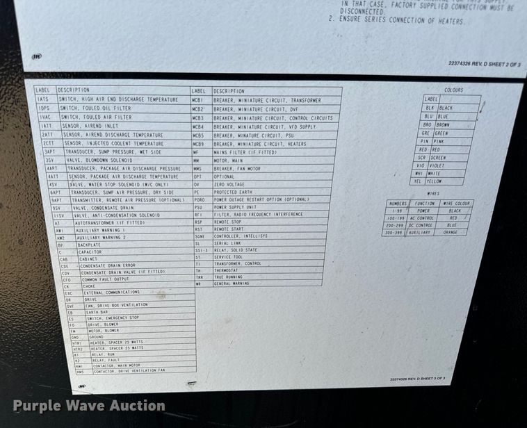 image for item OF9707 Ingersoll-Rand Nirvana air compressor