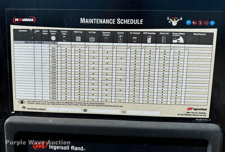 image for item OF9707 Ingersoll-Rand Nirvana air compressor
