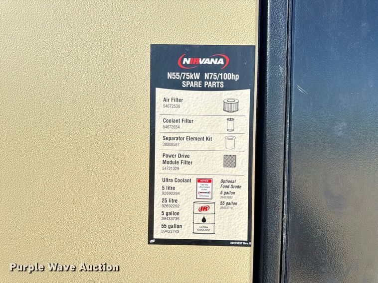 image for item OF9707 Ingersoll-Rand Nirvana air compressor