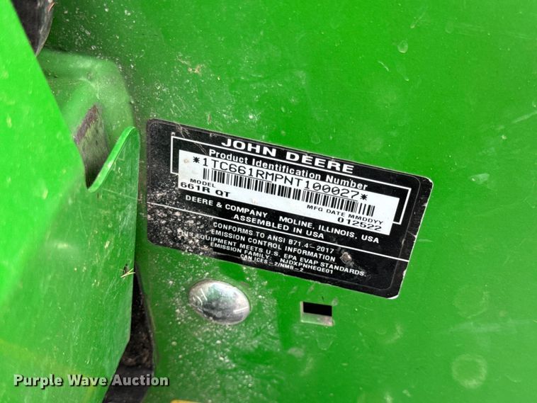 image for item OF9715 2022 John Deere 661R ZTR lawn mower