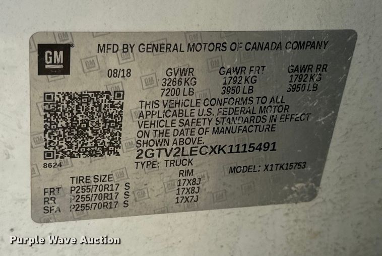 image for item OF9723 2019 GMC Sierra 1500 Double Cab pickup truck