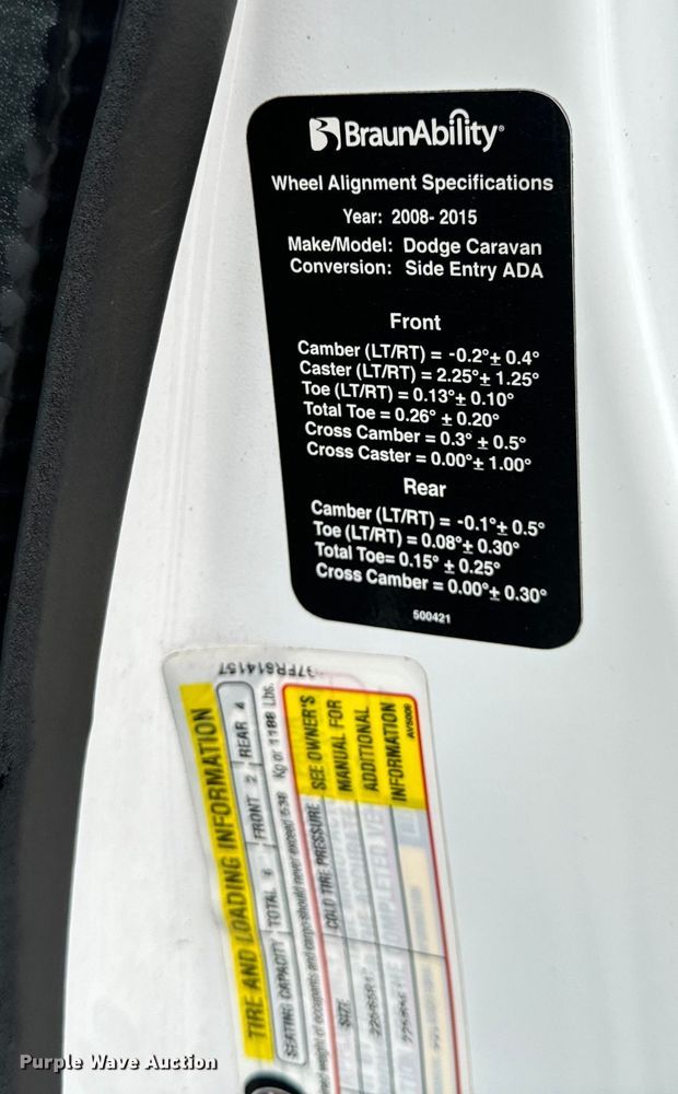 image for item OF9736 2015 Dodge  Grand Caravan handicap accessible van