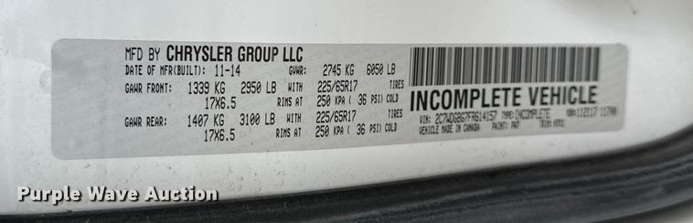 image for item OF9736 2015 Dodge  Grand Caravan handicap accessible van